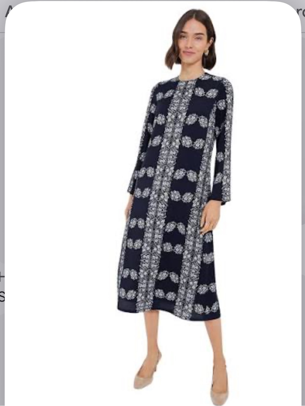 Tuckernuck Hyacinth House Navy and White Printed Long-Sleeve Maxi Dress